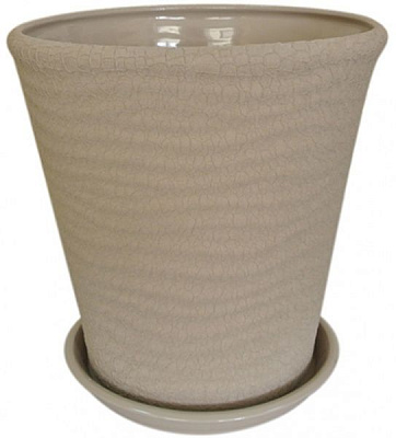 Горшок керамический Ориана-Запорожкерамика Новая Волна №2 шелк круглый 8,5л капучино 