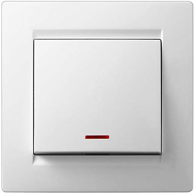 Вимикач одноклавішний UP! (Underprice) One з підсвіткою 220В білий 706-0202-111