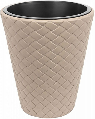 Горщик пластиковий Prosperplast Matuba 2 в 1 круглий 34л мокко (71368-7529)