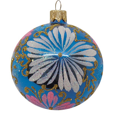 Куля новорічна d80 квітка 4035-1/26032