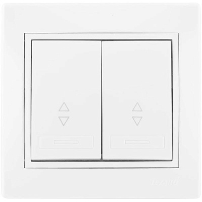 Выключатель проходной двухклавишный Lezard Mira без подсветки 10 А 250В IP20 белый