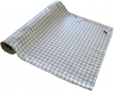 Дорожка на стол Bella Серая клеточка 40x140 см Прованс 