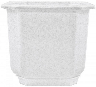 Горшок пластиковый Алеана Дама квадратный 23л белый с серым (112021) 