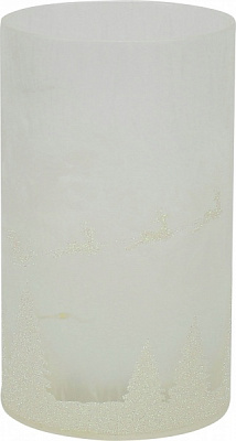 Подсвечник с 3D звездами 9х18 см белый D6849 