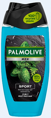 Гель-шампунь Palmolive для чоловіків Спорт Ефірні олії М'яти та листів Кедра 250 мл