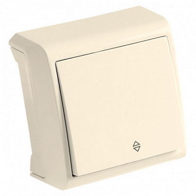 Вимикач прохідний одноклавішний Viko Vera зовнішній без підсвітки кремовий 90681204