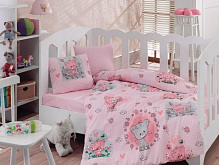Комплект постельного белья Cotton box 0-3 лет розовый Mini Pembe 