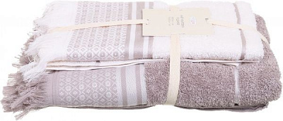 Набір рушників Марина 2 шт. кремово-кавовий