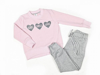 Спортивний костюм Luna Kids 2 д/д р.128 рожевий/сірий меланж