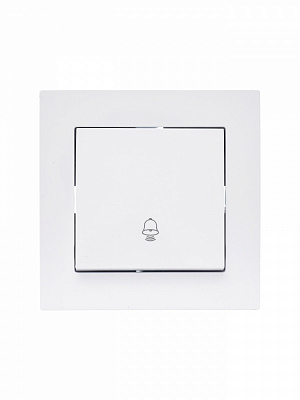 Кнопка дзвінка кнопковий Lezard Vesna без підсвітки білий 742-0288-103