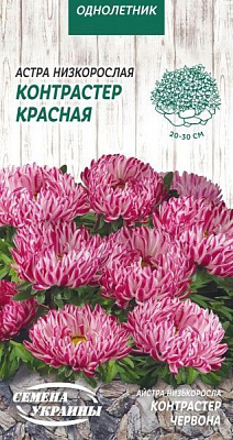 Насіння Семена Украины айстра Низькоросла Контрастер червона 0,2 г