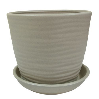 Горшок керамический Ориана-Запорожкерамика Грация Волна №3 круглый 2,2л бежевый 