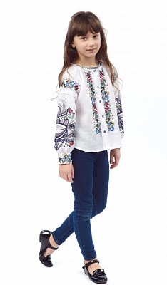 Блуза Эдельвика р.146 белый 22-22/09 