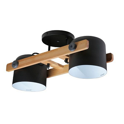 Светильник потолочный Светкомплект Loft CRL 160 2x40 Вт E27 черный/дерево светлое 