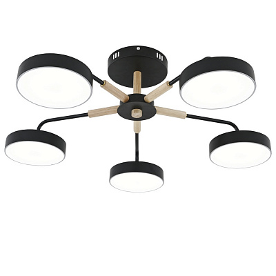 Люстра світлодіодна Victoria Lighting з пультом 90 Вт чорний Land/PL5 black