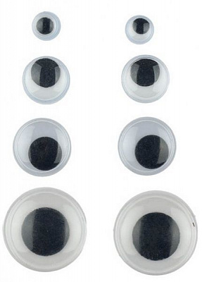 Очі пластикові декоративні 1 см, 100 штук в наборі