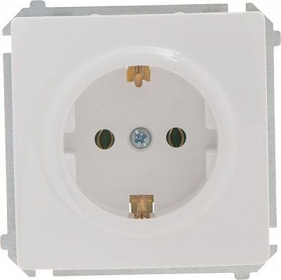 Розетка с заземлением Simon Basic без шторок белый BMGSz1.01/11