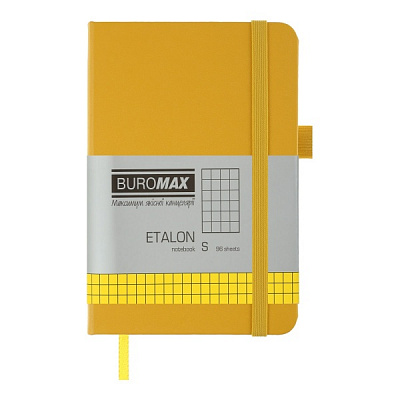 Книга для нотаток Etalon 95x140 мм 96 арк. клітинка жовтий Buromax