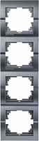 Рамка чотиримісна Lezard DERIY вертикальна темно-сірий металік 702-2900-154