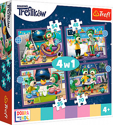 Пазлы Trefl 4 в 1 Трефликс перед сном 34399