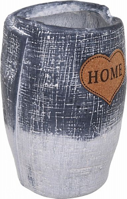 Кашпо керамическое Home in love 14х20,5 см серый