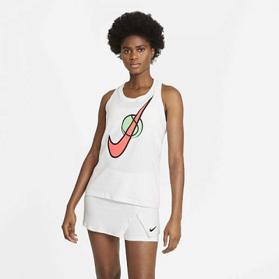 Футболка Nike W NKCT TANK SWOOSH TENNIS DC5252-100 S белый