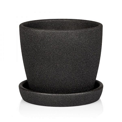 Горшок керамический Shynkar&KO Сонет жемчуг круглый 4 л черный 