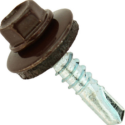 Саморез кровельный по металлу 5,5x25 мм вес шоколад RAL 8017 Expert Fix