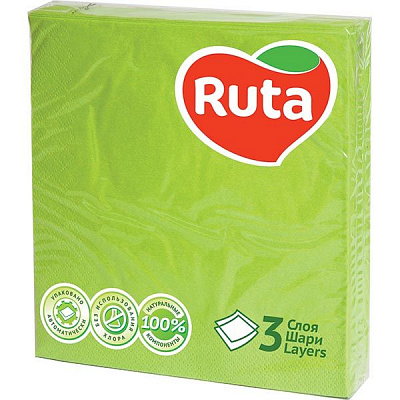 Салфетки столовые Ruta 33х33 см зеленый 20 шт.