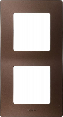 Рамка двухместная Legrand Etika универсальная какао 672572