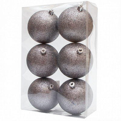 Набор елочных шаров Девилон 251307 d80 мм 6 шт./уп. 