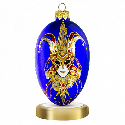 Ялинкова іграшка Венеційський карнавал 11 см синій CA002