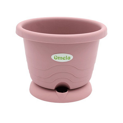 Горшок пластиковый Омела Пастель 1 литр круглый пудровый 