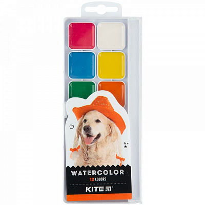 Краски акварельные Класика Dogs 12 шт. K23-061 KITE