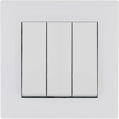 Вимикач триклавішний Makel Rizz без підсвітки білий 88001091