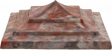Крышка на столб Пагода с покрытием 400x400x140 мм красный гранит Вилес 