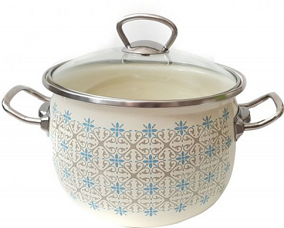 Кастрюля с крышкой эмалированная 3,5 л Soft Beige Bella Vita