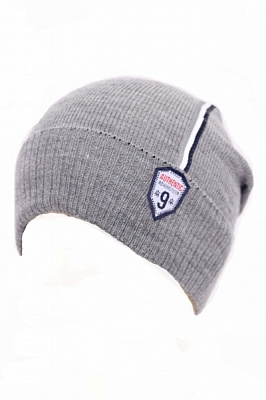 Шапочка дитяча для хлопчиків Kraft+ р.48-50 сірий меланж 2309