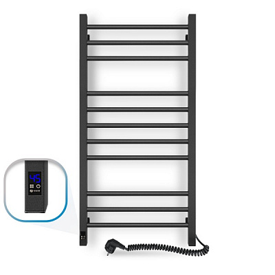 Полотенцесушитель электрический NAVIN Классик Квадро 500х1000 Sensor правый с таймером черный муар (12-216053-5010) 