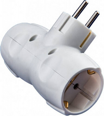 Двойник Electraline с заземлением 2 гн. белый 55071 