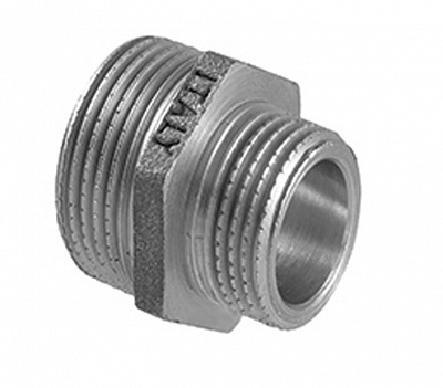 Ниппель редукционный наружная Hi-Therm 1 х 3/4 (никель)