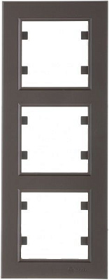 Рамка тримісна Makel Karea вертикальна коричневий