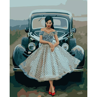 Картина за номерами Дівчина в стилі ретро 953955 40x50 см Santi