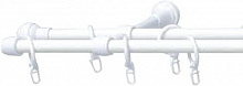 Карниз ОМиС PD двойной укомплектованный d16 мм 160 см белый молочный 