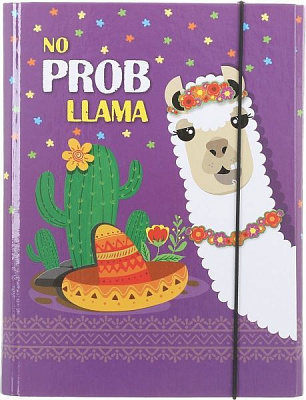 Папка для зошитів No prob Lama 20х25 на резинці фіолетова iTEM
