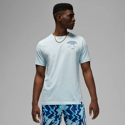 Футболка Nike M J DF SPRT BC SS GX CREW DQ7384-474 р.XL синий