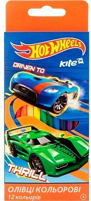 Олівці кольорові Hot Wheels 12 шт. KITE