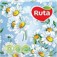 Салфетки столовые Ruta Цветы, с печатью ароматизированные 33х33 см цветные 20 шт.