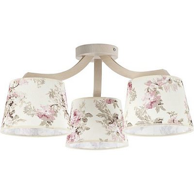 Люстра стельова TK Lighting Pink 3xE27 бежевий із малюнком 391