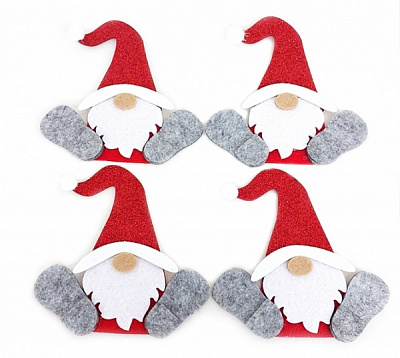 Декоративний виріб з фетру Гномик 11 см 125243 3 шт. Діамантові ручки
